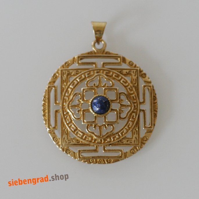 Ketten-Anhänger - Messing - Yantra - verziert - Lapislazuli<span class='cust-fill'> ********* *****</span>