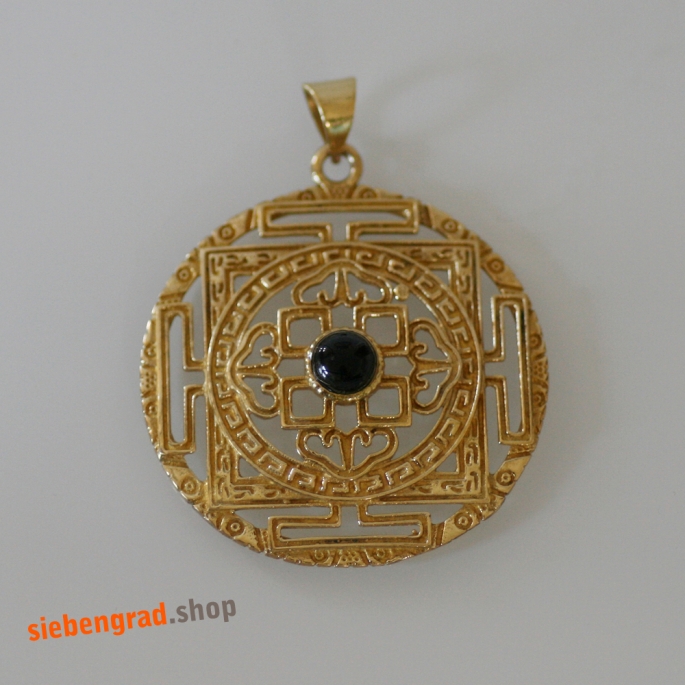 Ketten-Anhänger - Messing - Yantra - verziert - Onyx<span class='cust-fill'> ********* ********* **</span>