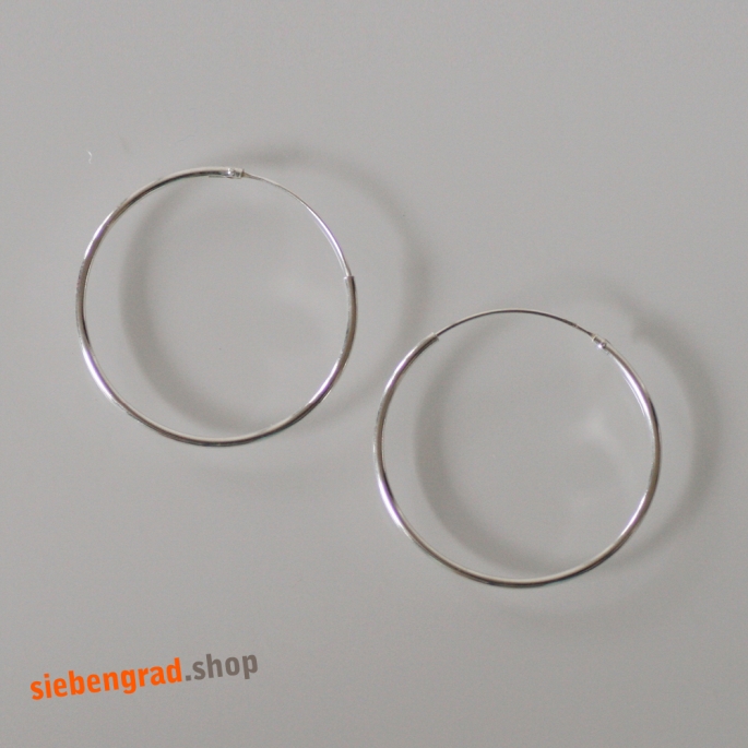 Silber Creolen - 30 mm - Silber 925 - glatt - fein