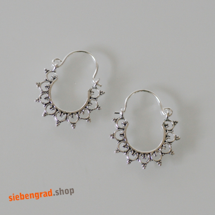 Silber-Creolen - MICRF K - 23 mm - filigran - Silber 925
