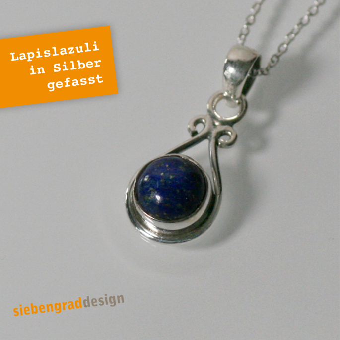 Silber-Kette Lapis verziert - Silber 925 - SHK