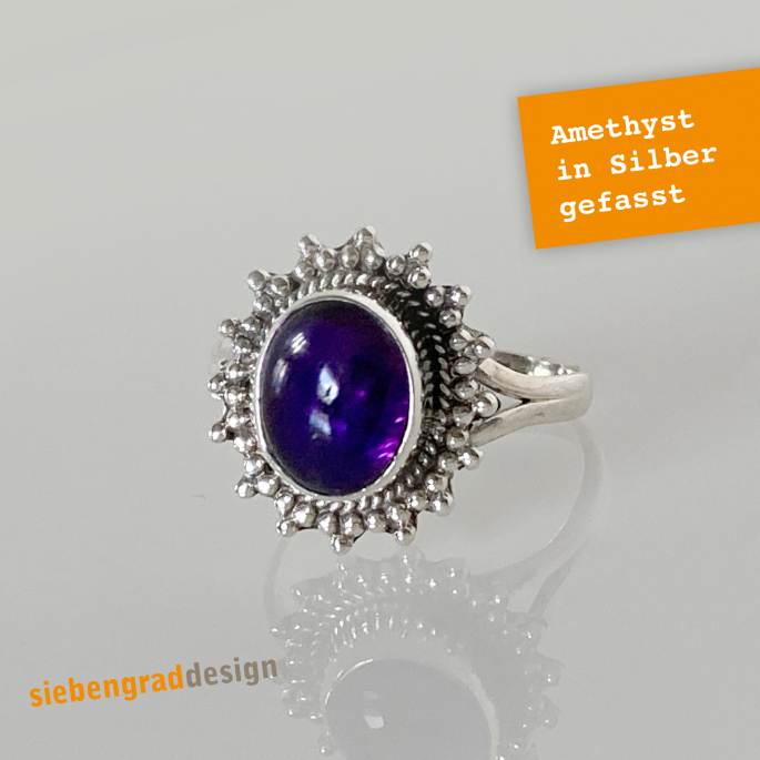 Amethyst Ring - Silber 925 - Stern -TA - Größe