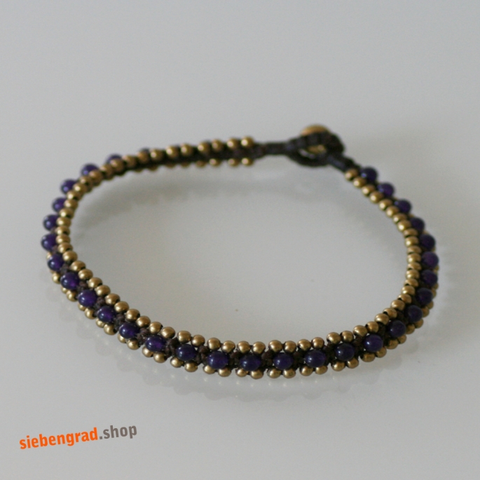 Fußkette - Messing - breit - Amethyst<span class='cust-fill'> ********* ********* ********* *******</span>