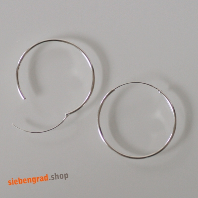 Silber Creolen - 30 mm - Silber 925 - glatt - fein