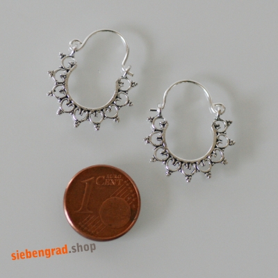 Silber-Creolen - MICRF K - 23 mm - filigran - Silber 925