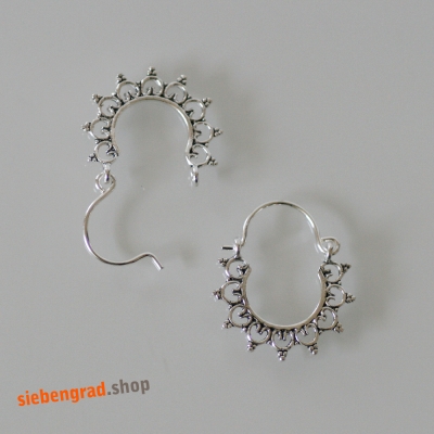 Silber-Creolen - MICRF K - 23 mm - filigran - Silber 925