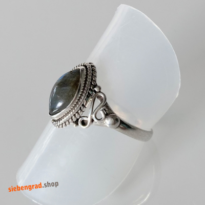 Ring - Silber 925 - Labradorit - TA - spitze Ellipse - verschiedene Größen<span class='cust-fill'> </span>