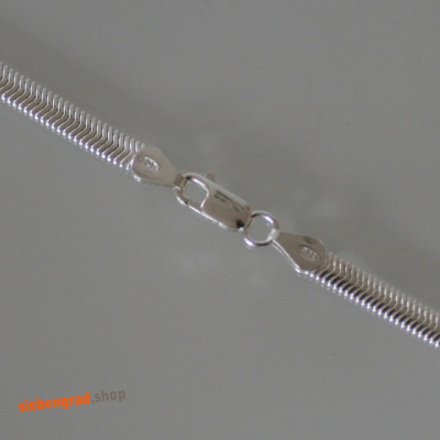 Breites, flaches Schlangenarmband - Silber 925 - 4,3 mm - verschiedene Längen