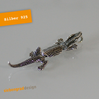 Anhänger - Krokodil - beweglich - Silber 925