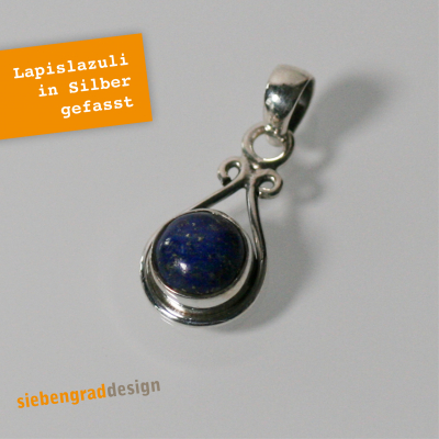 Silber-Kette Lapis verziert - Silber 925 - SHK