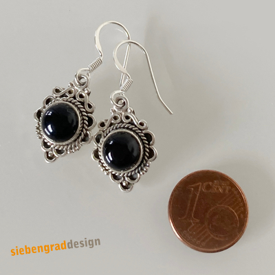 Schöne Silber-Ohrhänger - Onyx - 