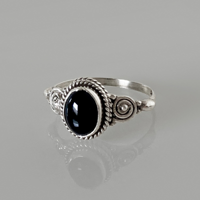 Onyx - Ring - fein - Silber 925 -MA - verschiedene Größen