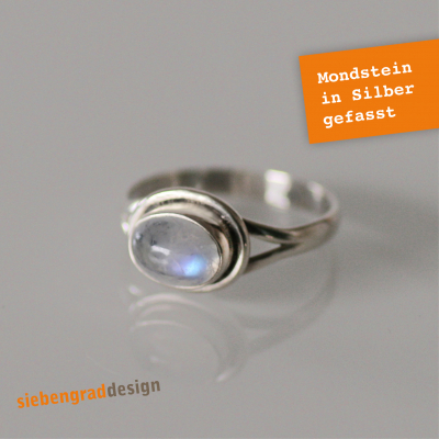 Eleganter Silber-Ring - Mondstein - Silber 925 - SWAJ - verschiedene Größen