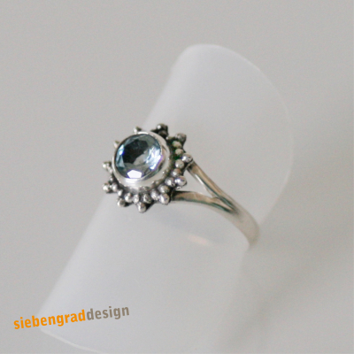 Facettierter Topas - Ring - Blau - Sternchen - Silber 925 - SRTA - verschiedene Größen