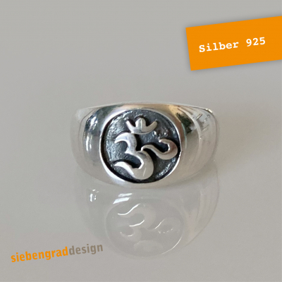Om - ॐ - Silber Ring mit Om-Zeichen - Silber 925 - massiv und stabil - verschiedenen Größen