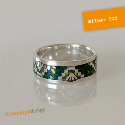 Achat Ring - Chip Inlay - Silber 925 - verschiedene Größen
