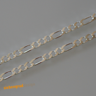 Figarokette - Silber 925 - 3,5 mm - 45 cm - 55 cm - Sterling Silber
