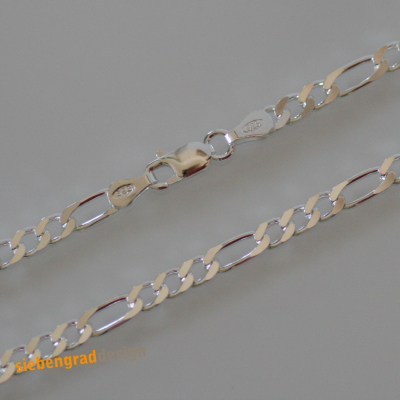 Figarokette - Silber 925 - 3,5 mm - 45 cm - 55 cm - Sterling Silber