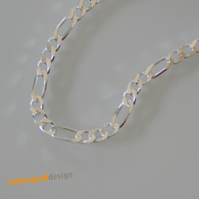 Figarokette - Silber 925 - 3,5 mm - 45 cm - 55 cm - Sterling Silber