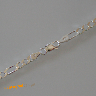 Figarokette - Silber 925 - 3,5 mm - 45 cm - 55 cm - Sterling Silber