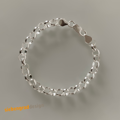Breites Silber-Armband - Silber 925 - 7 mm - Erbskette - 19 cm Länge