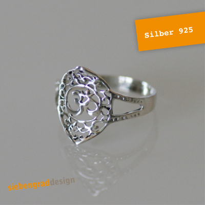 ॐ Om - feiner Ring mit Om-Zeichen Silber 925 - Größe 52 DE, Größe 54 DE