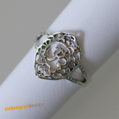 ॐ Om - feiner Ring mit Om-Zeichen Silber 925 - Größe 52 DE, Größe 54 DE