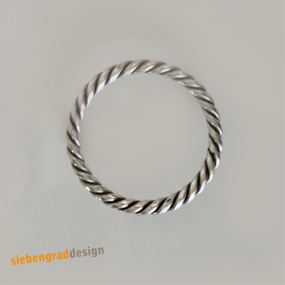 Feiner Silber-Ring - Silber 925 - Beisteckring - gedreht - STO - Größe 49