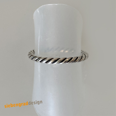 Feiner Silber-Ring - Silber 925 - Beisteckring - gedreht - STO - Größe 49