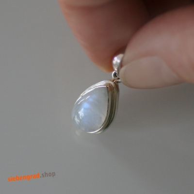 Silberkette - Collier - Mondstein - Tropfen - AJ