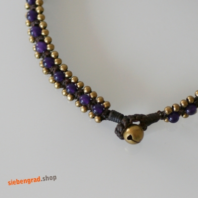 Fußkette - Messing - breit - Amethyst<span class='cust-fill'> ********* ********* ********* *******</span>